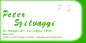 peter szilvagyi business card